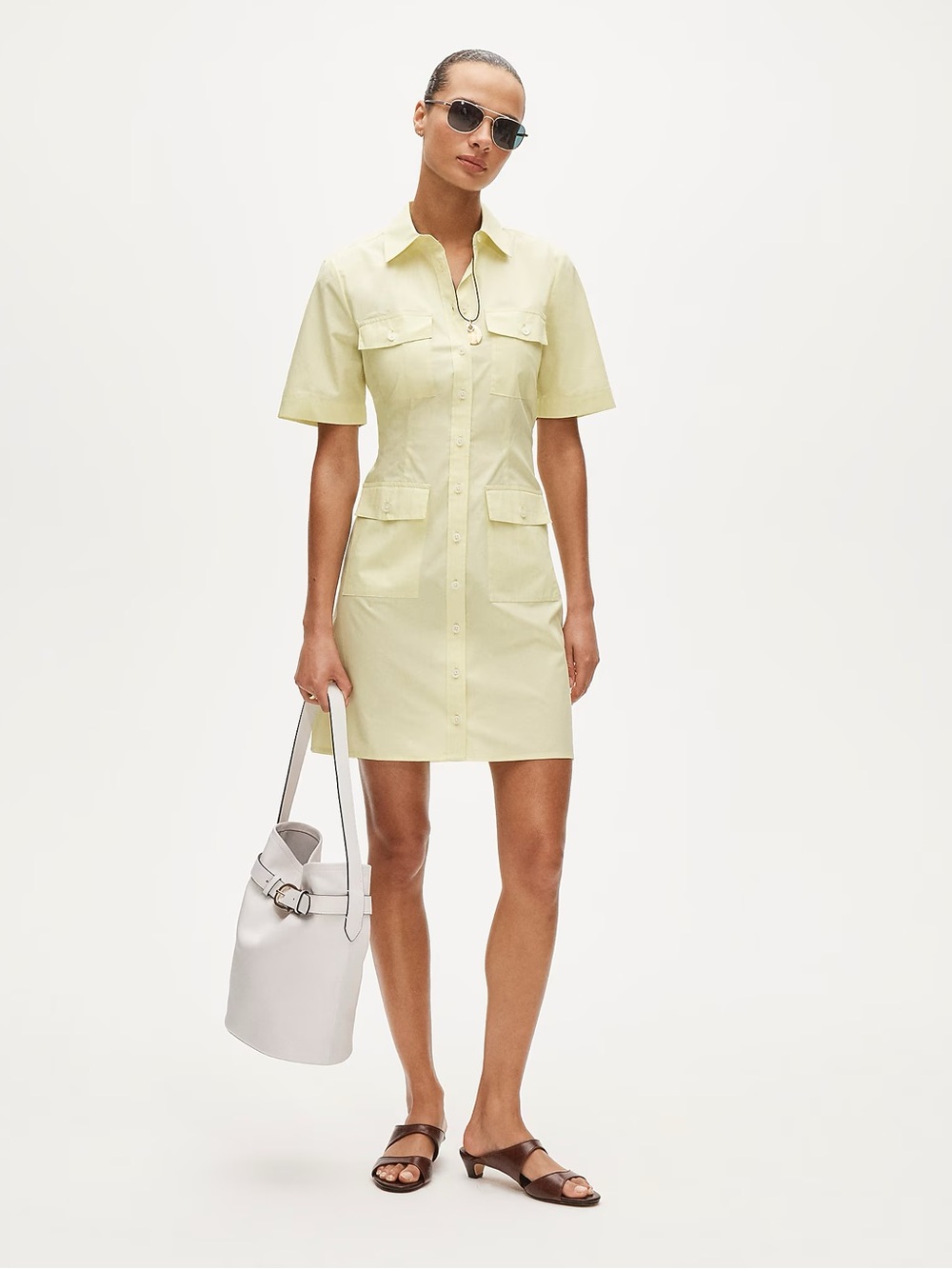J.Crew UtilityShirt Dress in Cotton Poplin Sz 10 NWT